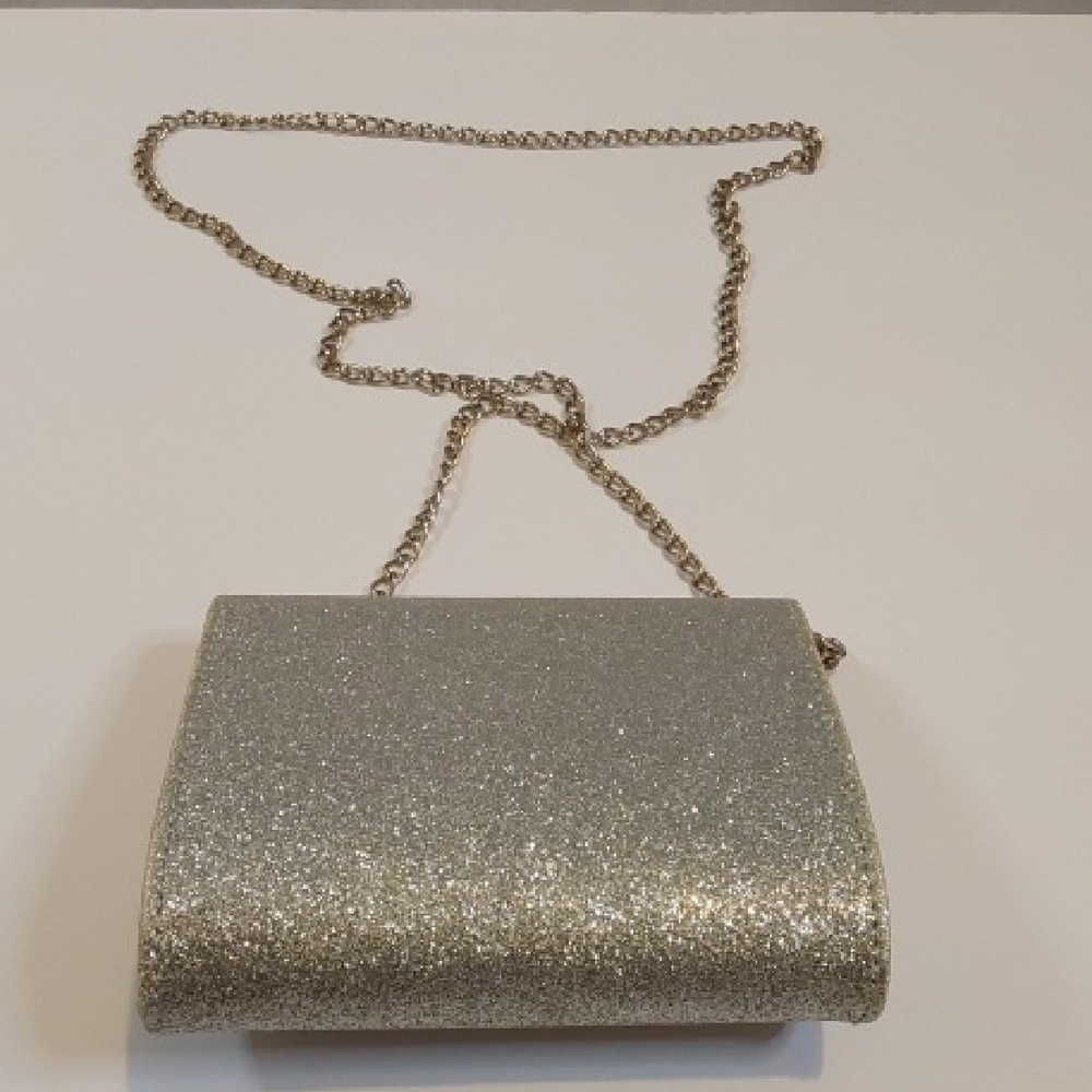 Elegant Silver Glitter Clutch Bag - Picture 3 of 8